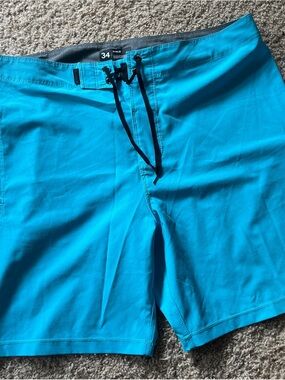 Hurley Turquoise Men's Board Shorts with Navy Drawstring